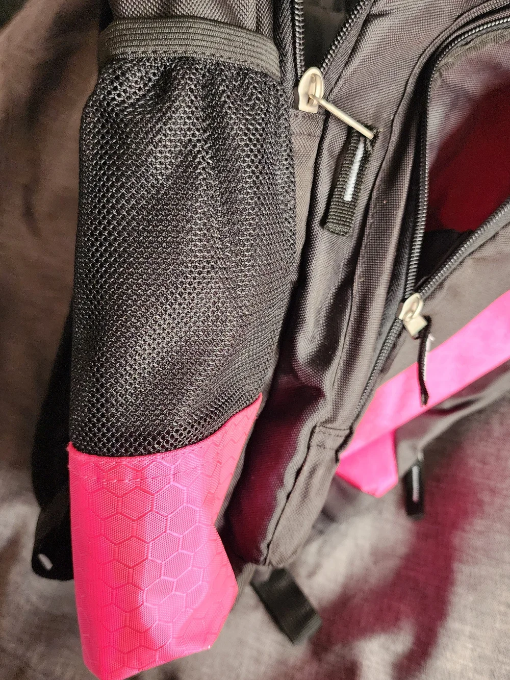 WORTH Black Bat Backpack with Pink Accent